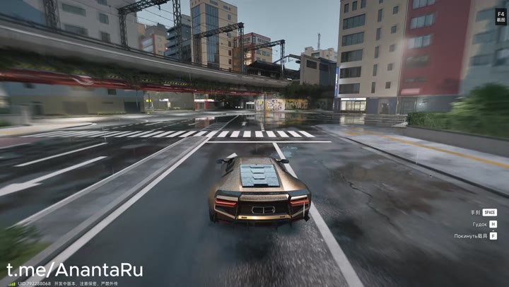 Ananta на ультра-настройках с RTX: дождливый город и спорткар